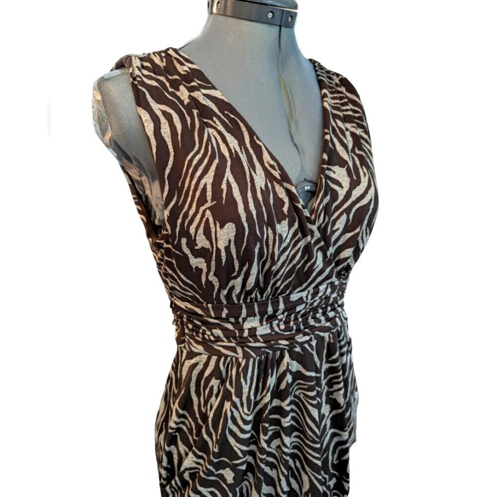 iz Byer women's vintage brown animal‎ print dress size medium